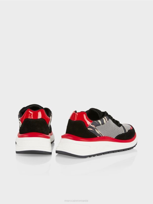 slip on adidași cu detalii leu Marc Cain merișor încălţăminte 4826HH1571