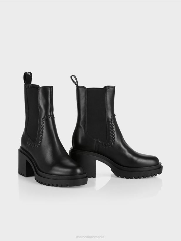 botine chelsea cu toc bloc Marc Cain negru încălţăminte 4826HH1591