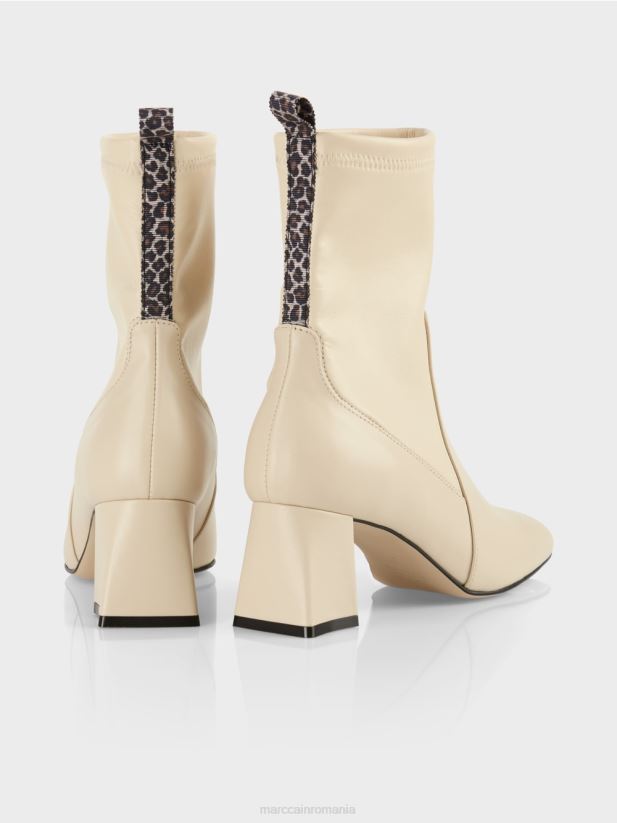 botine cu detaliu leu Marc Cain crema inchisa încălţăminte 4826HH1559