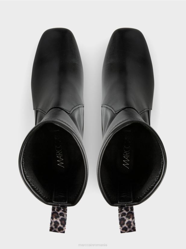 botine cu detaliu leu Marc Cain negru încălţăminte 4826HH1578