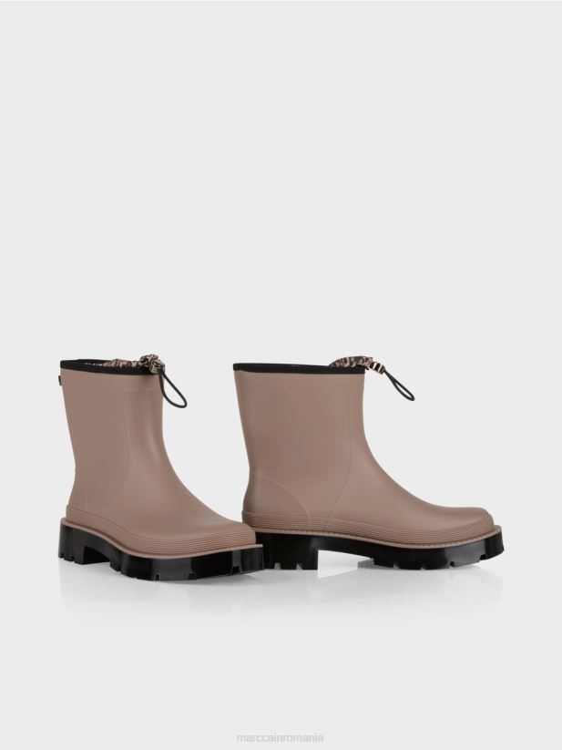 botine de cauciuc cu captuseala leu Marc Cain caramel strălucitor încălţăminte 4826HH1565