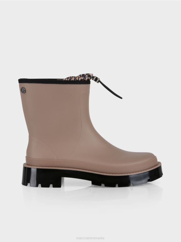 botine de cauciuc cu captuseala leu Marc Cain caramel strălucitor încălţăminte 4826HH1565