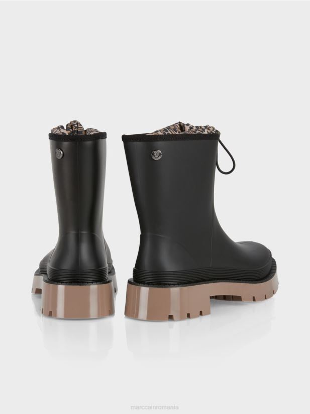botine de cauciuc cu captuseala leu Marc Cain negru încălţăminte 4826HH1580