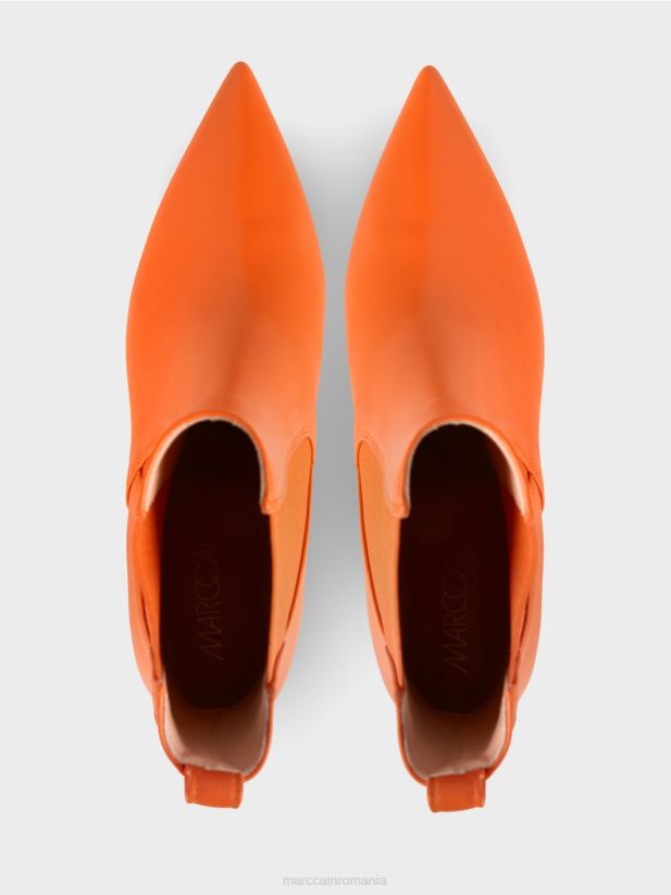 botine din dantelă cu inserție Marc Cain coral strălucitor încălţăminte 4826HH1569