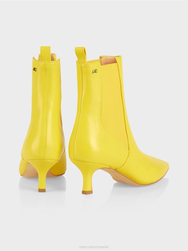 botine din dantelă cu inserție Marc Cain lămâie moale încălţăminte 4826HH1575