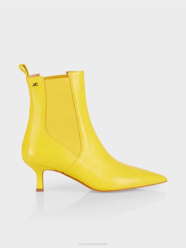 botine din dantelă cu inserție Marc Cain lămâie moale încălţăminte 4826HH1575