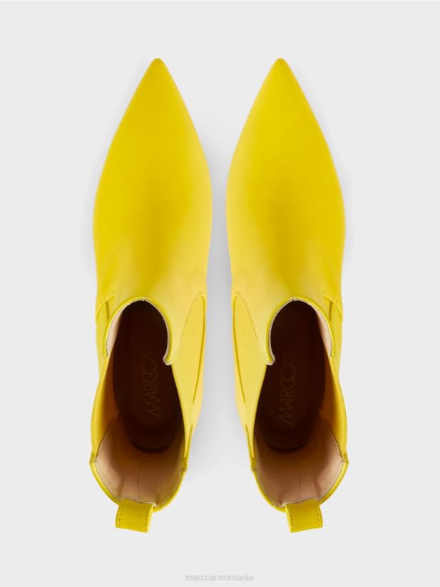 botine din dantelă cu inserție Marc Cain lămâie moale încălţăminte 4826HH1575
