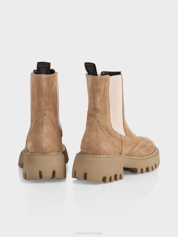 cizme chelsea cu crampoane Marc Cain caramel strălucitor încălţăminte 4826HH1564