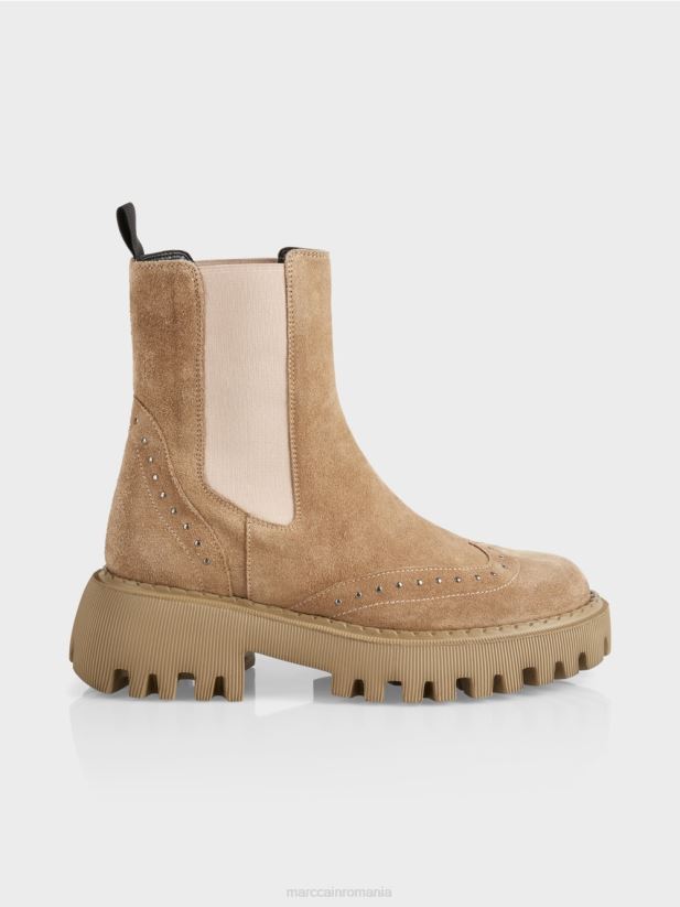 cizme chelsea cu crampoane Marc Cain caramel strălucitor încălţăminte 4826HH1564