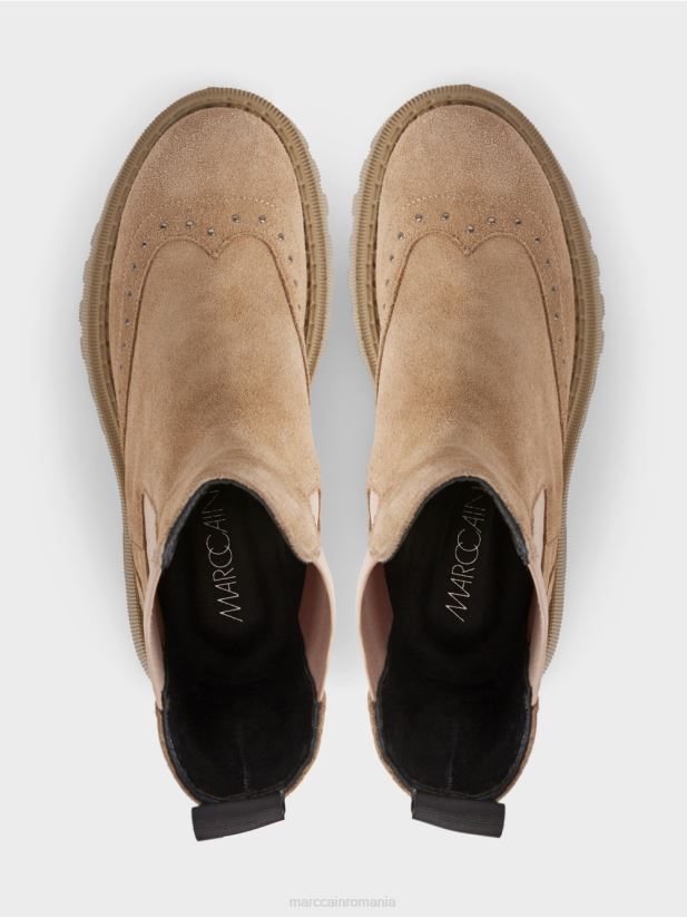 cizme chelsea cu crampoane Marc Cain caramel strălucitor încălţăminte 4826HH1564