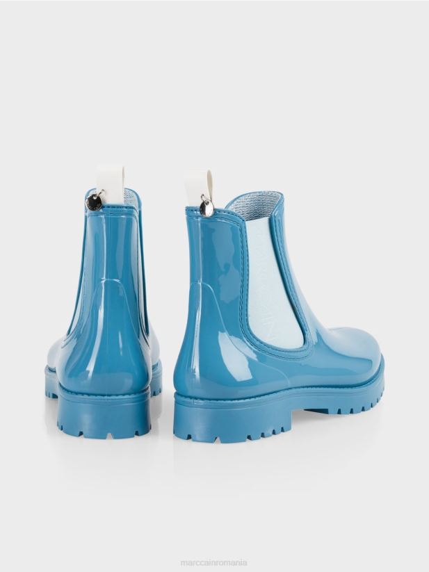 cizme chelsea din cauciuc cu talpa profil Marc Cain azur încălţăminte 4826HH1637