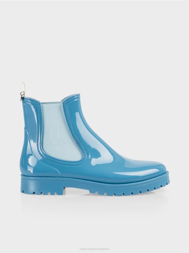 cizme chelsea din cauciuc cu talpa profil Marc Cain azur încălţăminte 4826HH1637