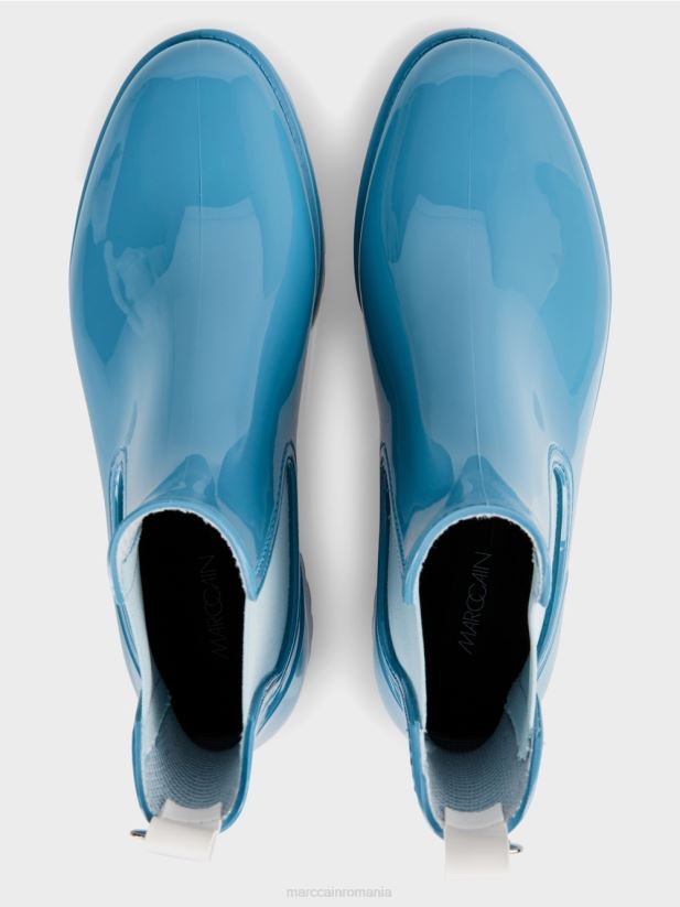 cizme chelsea din cauciuc cu talpa profil Marc Cain azur încălţăminte 4826HH1637