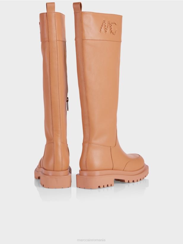 cizme cu fermoar Marc Cain caramel strălucitor încălţăminte 4826HH1562