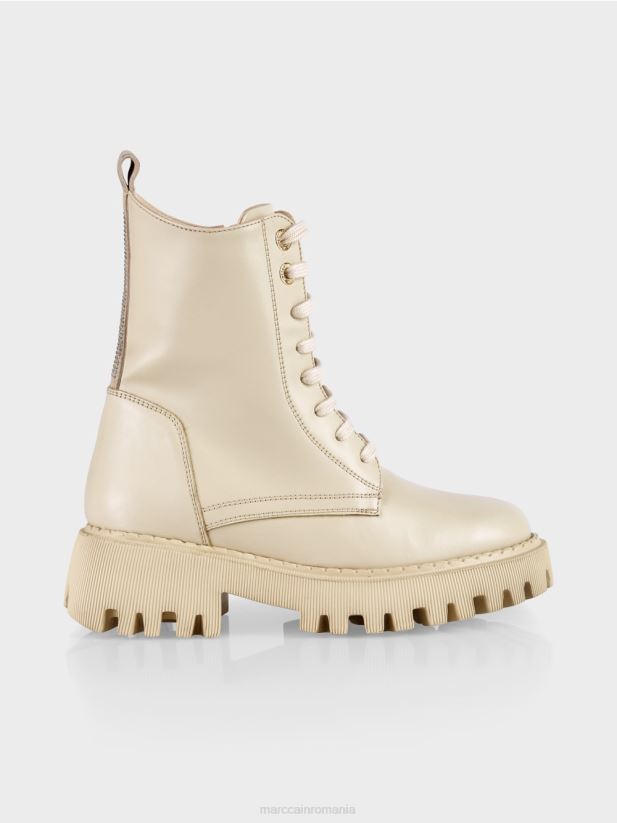cizme robuste cu strasuri Marc Cain crema inchisa încălţăminte 4826HH1557
