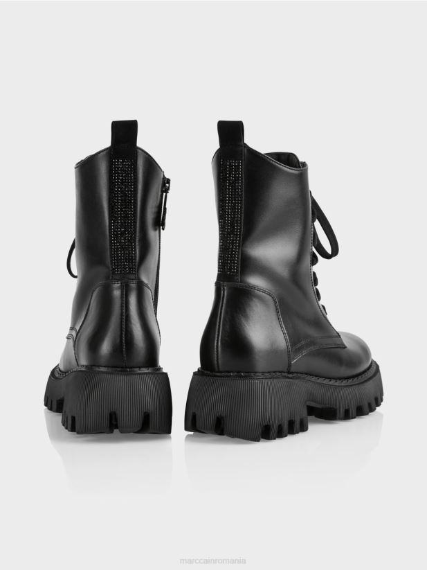 cizme robuste cu strasuri Marc Cain negru încălţăminte 4826HH1574