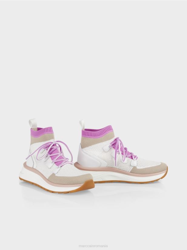 pantof cu tăietură mijlocie cu un design tricotat Marc Cain lavandă ușoară încălţăminte 4826HH1648