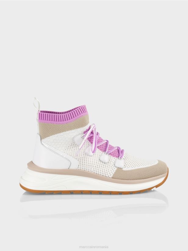 pantof cu tăietură mijlocie cu un design tricotat Marc Cain lavandă ușoară încălţăminte 4826HH1648