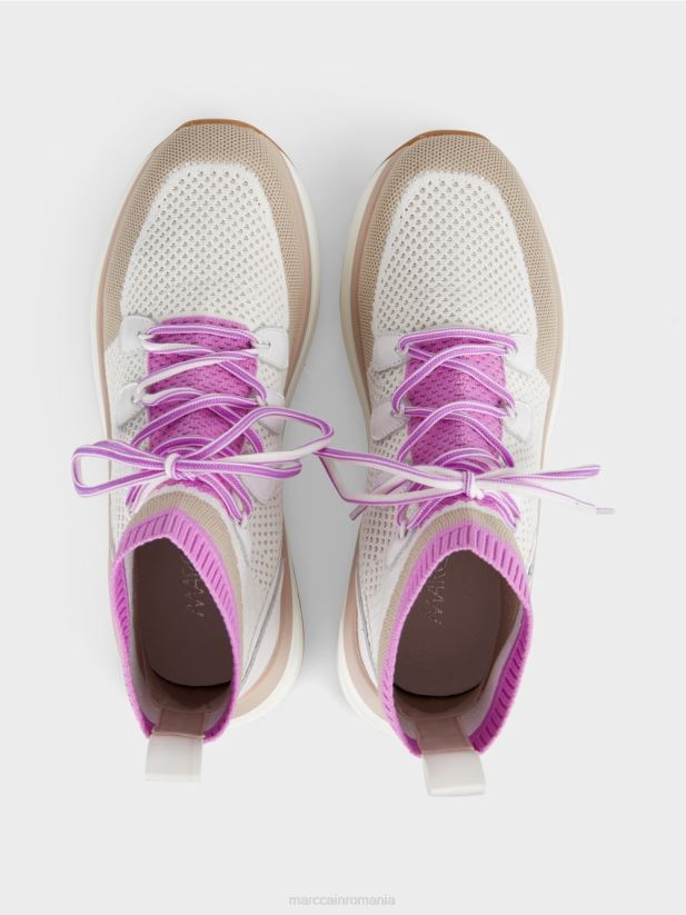 pantof cu tăietură mijlocie cu un design tricotat Marc Cain lavandă ușoară încălţăminte 4826HH1648