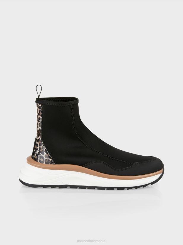 pantofi cu tăietură mijlocie cu toc leopard Marc Cain negru încălţăminte 4826HH1626