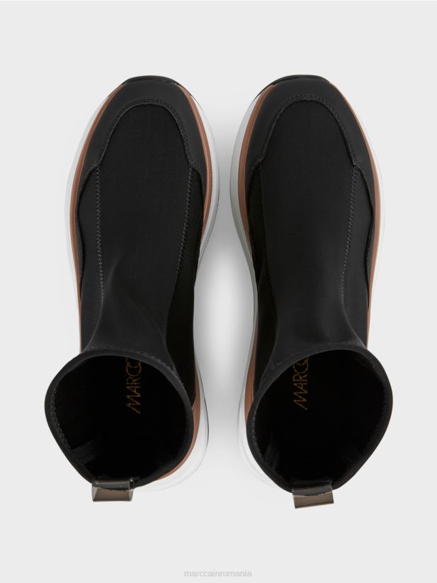 pantofi cu tăietură mijlocie cu toc leopard Marc Cain negru încălţăminte 4826HH1626