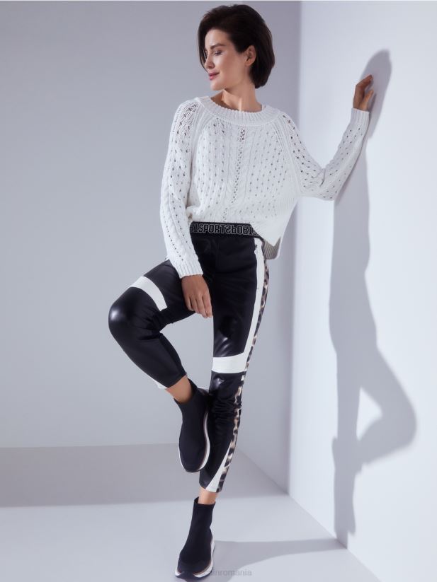 pantofi cu tăietură mijlocie cu toc leopard Marc Cain negru încălţăminte 4826HH1626