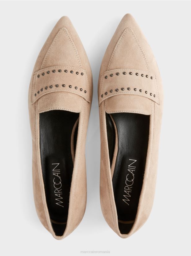 balerini cu nituri Marc Cain caramel strălucitor încălţăminte 4826HH1566
