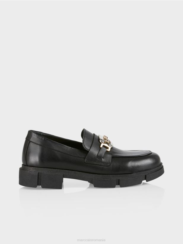 mocasini cu catarama decorativa Marc Cain negru încălţăminte 4826HH1584