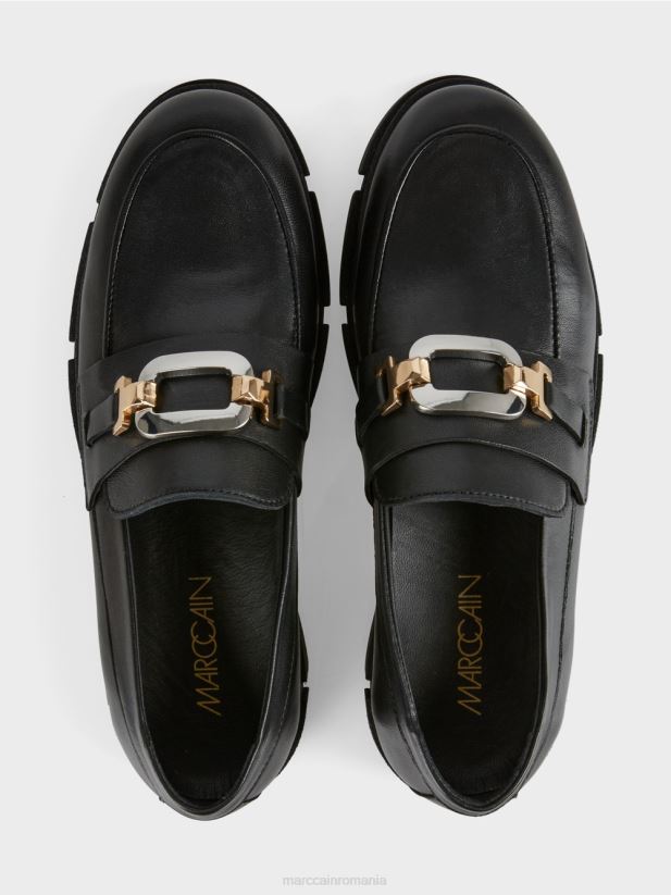 mocasini cu catarama decorativa Marc Cain negru încălţăminte 4826HH1584