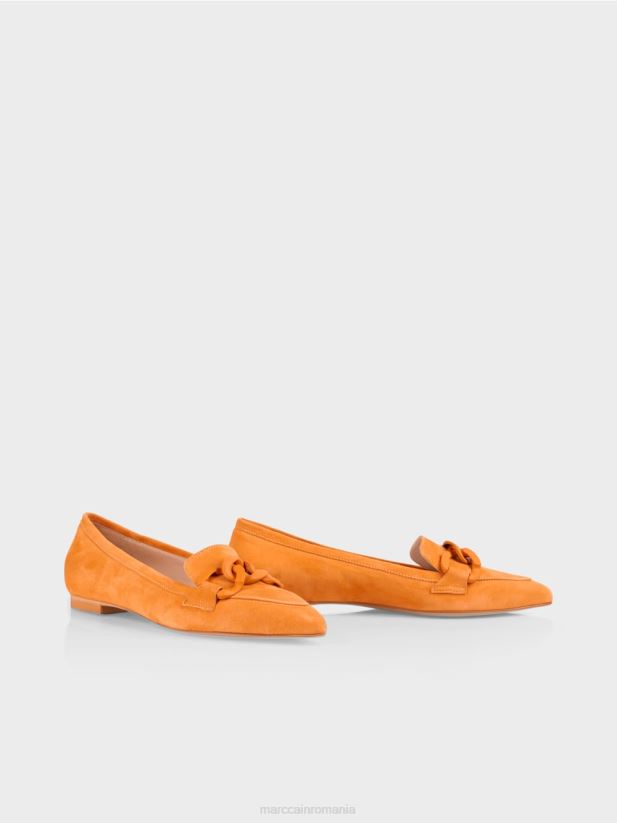 slip-on-uri cu lant decorativ Marc Cain portocaliu limpede încălţăminte 4826HH1649