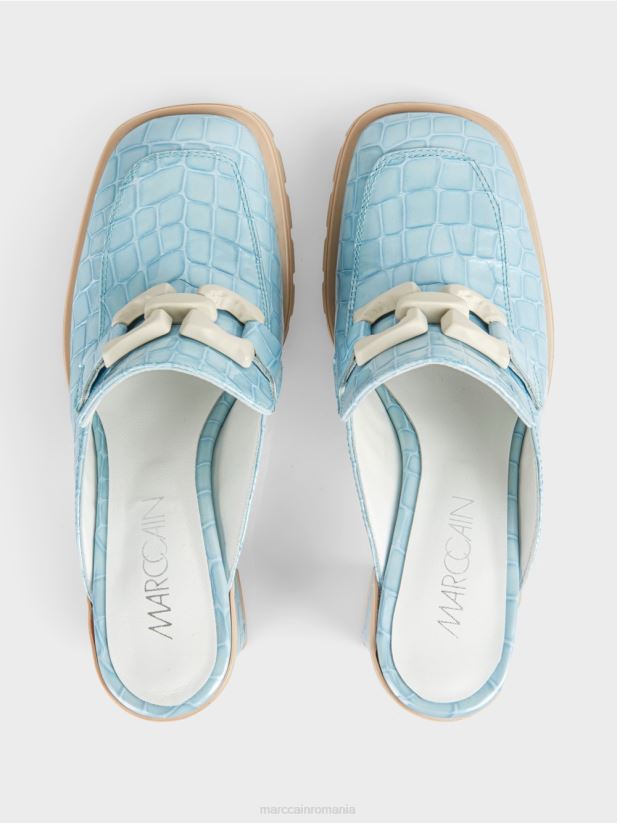 pantofi slip-on „regândiți împreună”. Marc Cain albastru atmosferic încălţăminte 4826HH1639