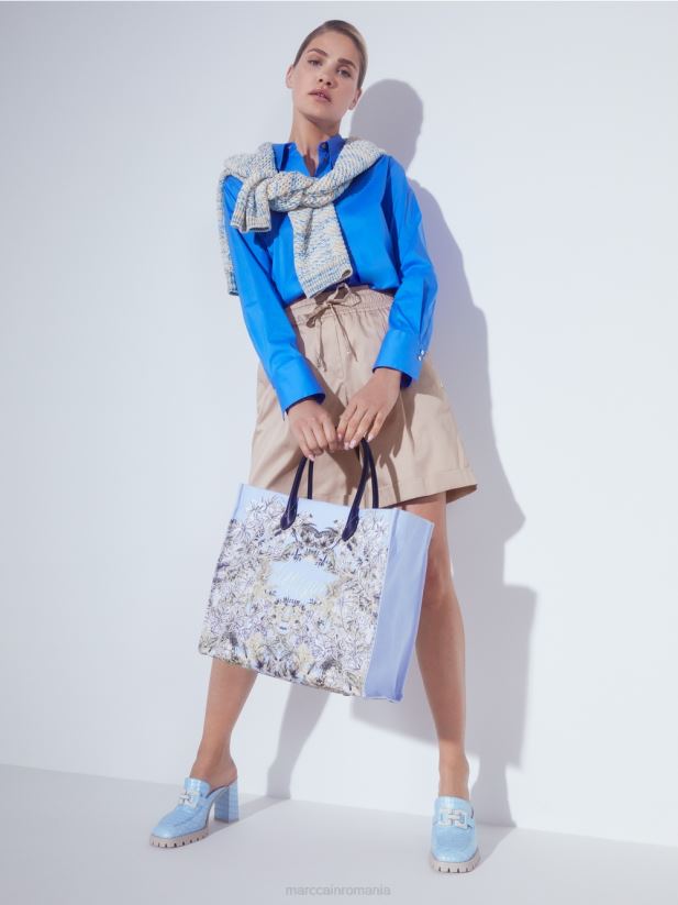 pantofi slip-on „regândiți împreună”. Marc Cain albastru atmosferic încălţăminte 4826HH1639