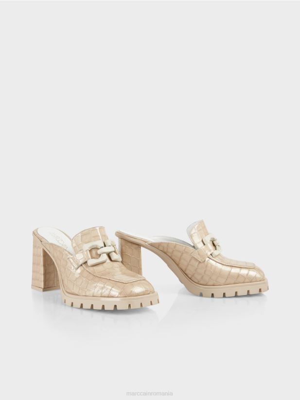 pantofi slip-on „regândiți împreună”. Marc Cain cremă pudră încălţăminte 4826HH1630