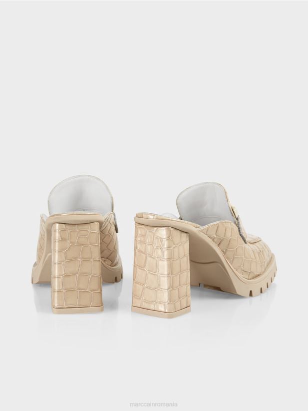 pantofi slip-on „regândiți împreună”. Marc Cain cremă pudră încălţăminte 4826HH1630