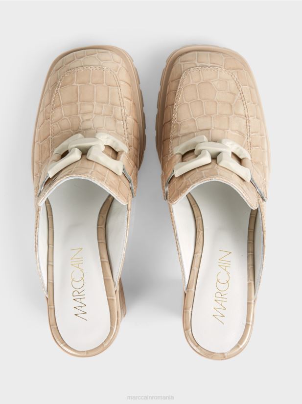 pantofi slip-on „regândiți împreună”. Marc Cain cremă pudră încălţăminte 4826HH1630