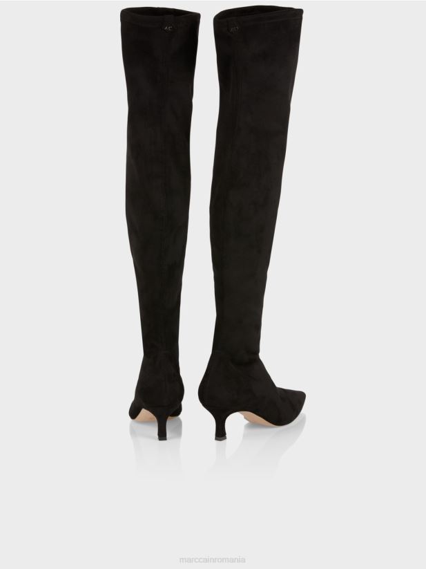 peste genunchi cu tocuri de pisoi Marc Cain negru încălţăminte 4826HH1576