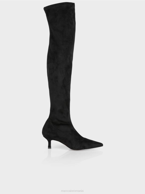 peste genunchi cu tocuri de pisoi Marc Cain negru încălţăminte 4826HH1576