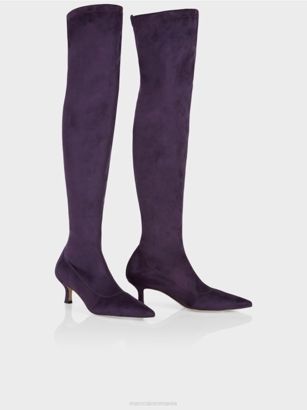 peste genunchi cu tocuri de pisoi Marc Cain prune umbrite încălţăminte 4826HH1587