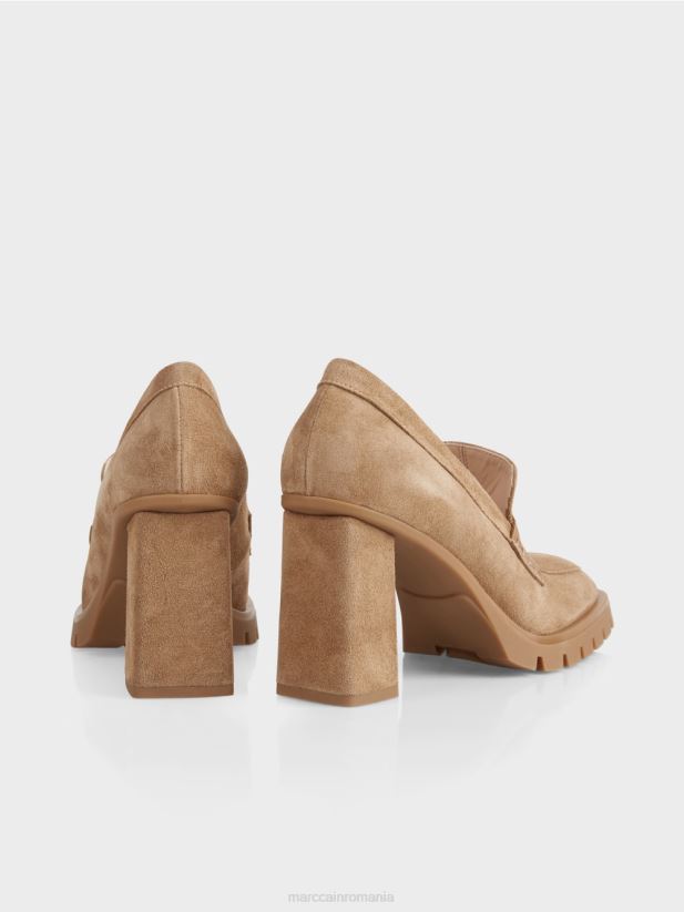 pompe cu toc bloc Marc Cain caramel strălucitor încălţăminte 4826HH1567