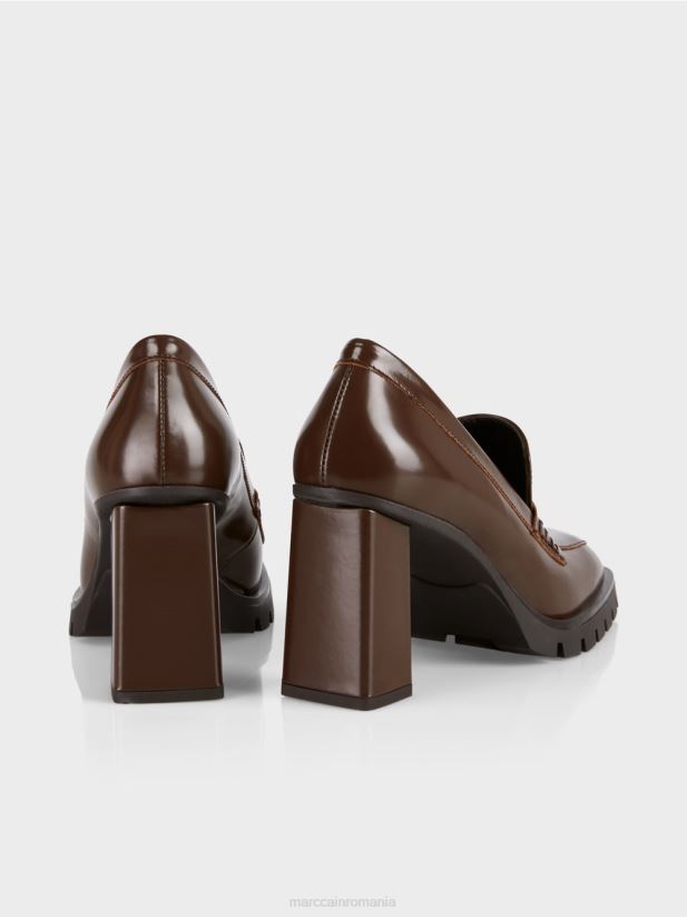 pompe cu toc bloc Marc Cain lemn închis la culoare încălţăminte 4826HH1568