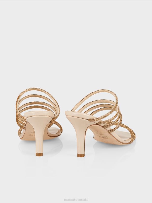 sandale elegante cu toc stiletto Marc Cain panna cotta încălţăminte 4826HH1612