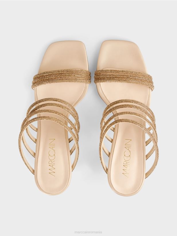 sandale elegante cu toc stiletto Marc Cain panna cotta încălţăminte 4826HH1612