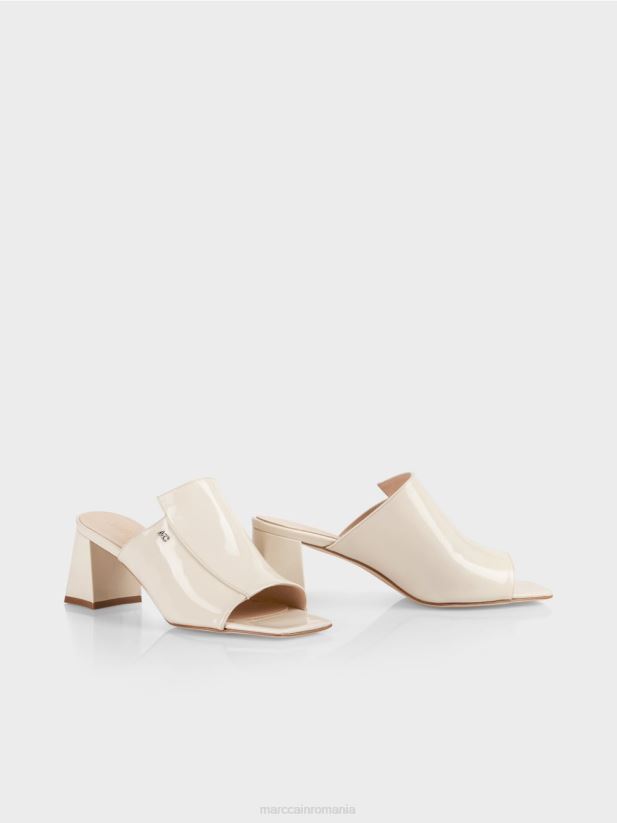 sandale pătrate „regândiți împreună”. Marc Cain cremă pudră încălţăminte 4826HH1636
