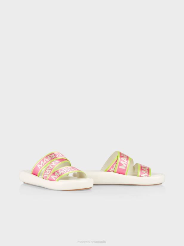 sandale contemporane cu litere mc Marc Cain alb încălţăminte 4826HH1603