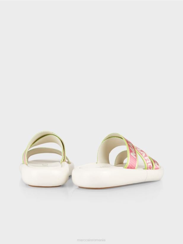 sandale contemporane cu litere mc Marc Cain alb încălţăminte 4826HH1603