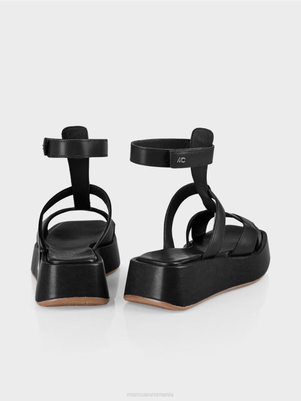 sandale cu bretele la gleznă Marc Cain negru încălţăminte 4826HH1595