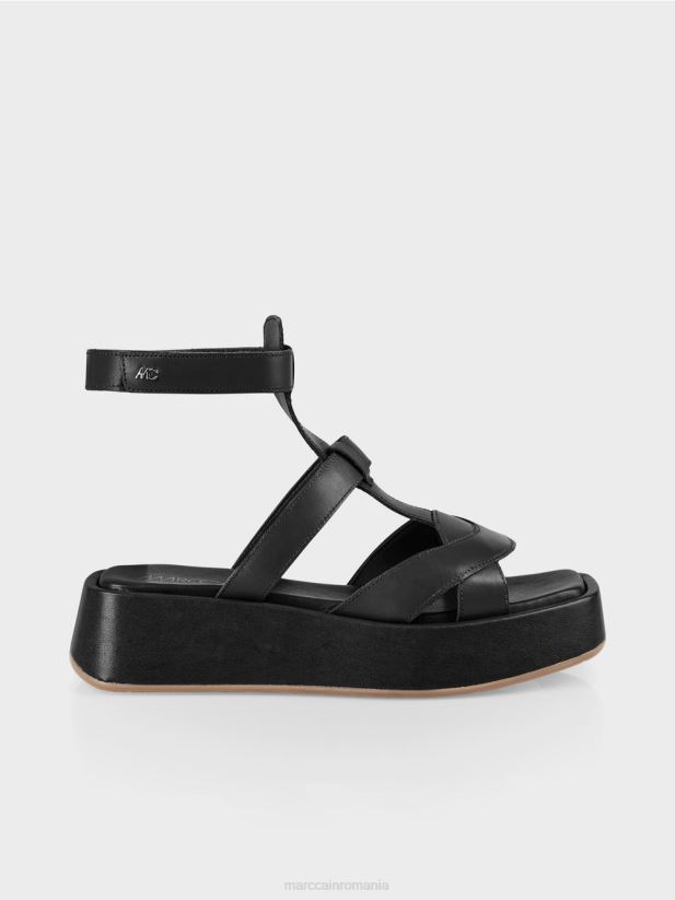 sandale cu bretele la gleznă Marc Cain negru încălţăminte 4826HH1595