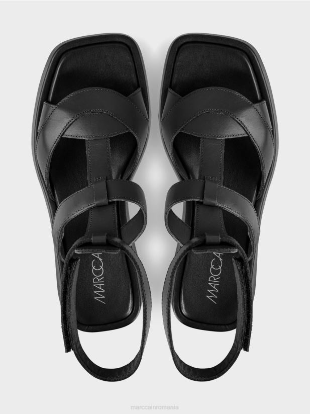 sandale cu bretele la gleznă Marc Cain negru încălţăminte 4826HH1595