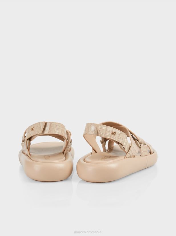 sandale cu curea croc artificială Marc Cain moale taupe încălţăminte 4826HH1634