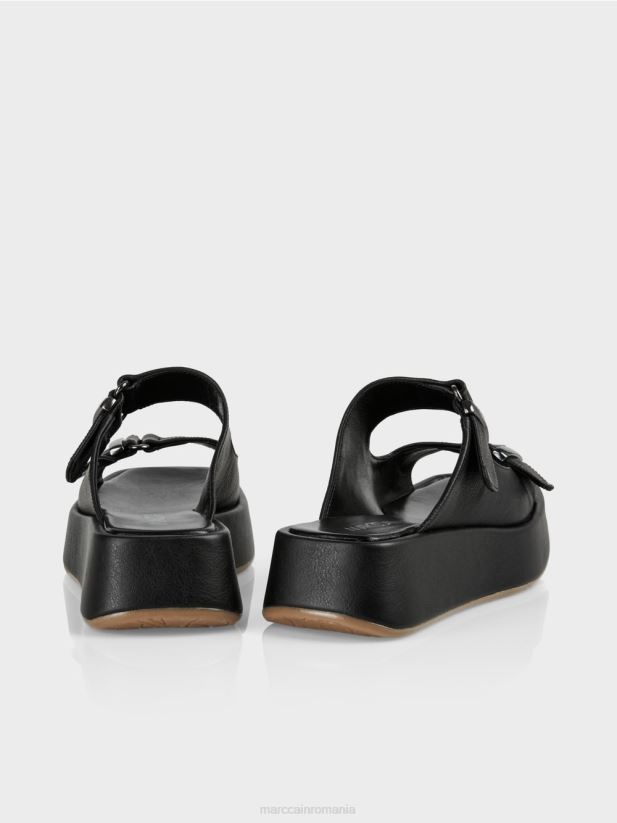 sandale cu curea „rethink together”. Marc Cain negru încălţăminte 4826HH1628
